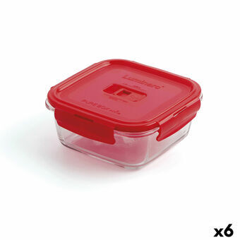 Hermetisk madkasse Luminarc Pure Box 760 ml Rød Glas (6 enheder)