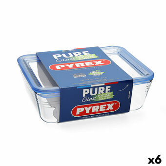 Hermetisk madkasse Pyrex Pure Glass Gennemsigtig Glas (800 ml) (6 enheder)