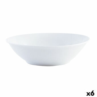 Salatskål Quid Basic Keramik Hvid (23 cm) (6 enheder)