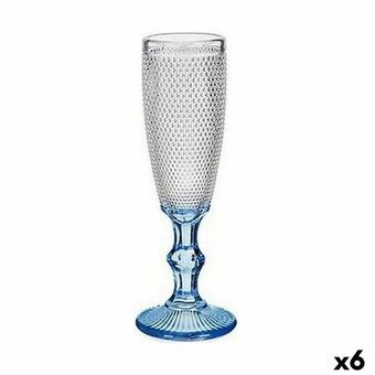 Champagneglas Points Blå Gennemsigtig Glas 6 enheder (180 ml)