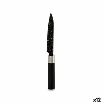 Køkkenkniv Marmor 2,5 x 24 x 2,5 cm Sort Rustfrit stål Plastik (12 enheder)
