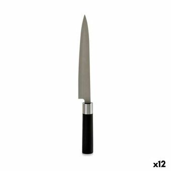 Køkkenkniv 3,5 x 33,5 x 2,2 cm Sølvfarvet Sort Rustfrit stål Plastik (12 enheder)