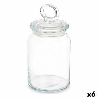 Beholder Kitchen 860 ml 9,8 x 19,3 x 9,8 cm Gennemsigtig Silikone Glas (6 enheder)