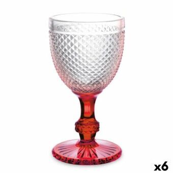 Vinglas Diamant Rød Gennemsigtig Glas 330 ml (6 enheder)