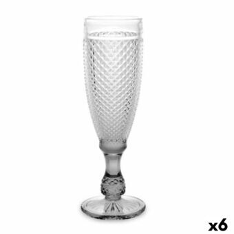Champagneglas Diamant Gennemsigtig Antracit Glas 185 ml (6 enheder)