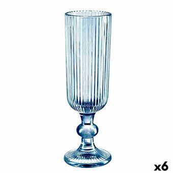 Champagneglas Striber Blå Glas 160 ml (6 enheder)