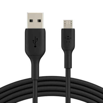 USB-kabel til micro USB Belkin CAB005BT1MBK Sort 1 m (1 m)