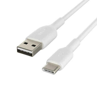 USB A til USB C-kabel Belkin CAB001BT1MWH Hvid 1 m (1 m)