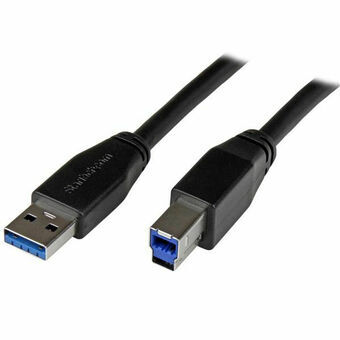 USB A til USB B-kabel Startech USB3SAB10M           Sort
