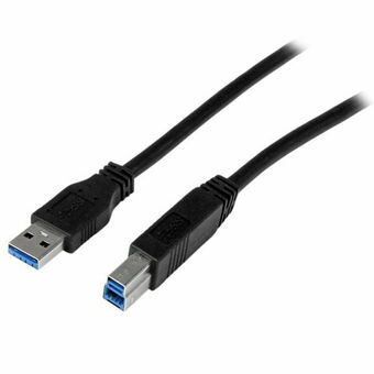 USB A til USB B-kabel Startech USB3CAB1M            Sort