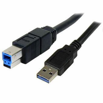 USB A til USB B-kabel Startech USB3SAB3MBK Sort