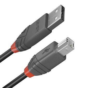 USB A til USB B-kabel LINDY 36670 20 cm Sort
