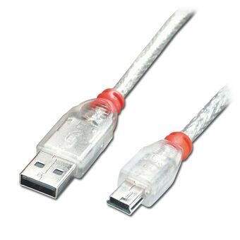 USB 2.0 A til mini USB B-kabel LINDY 41783 Hvid Gennemsigtig 2 m