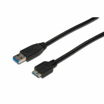 USB-kabel til micro USB Digitus AK-300117-003-S Sort 25 cm