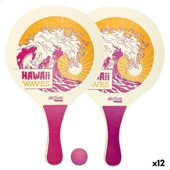 Strandskovle med bold Aktive Hawai Træ 23,5 x 38 x 0,8 cm (12 enheder)