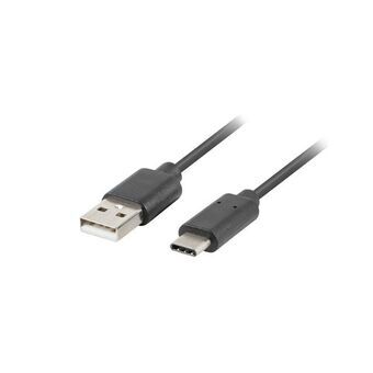 USB A til USB C-kabel Lanberg CA-USBO-20CU-0018-BK Sort 1,8 m