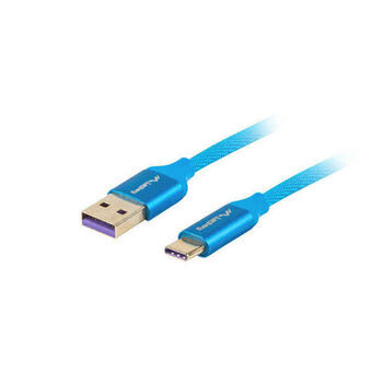 USB A til USB C-kabel Lanberg CA-USBO-21CU-0010-BL Blå ( 1m)