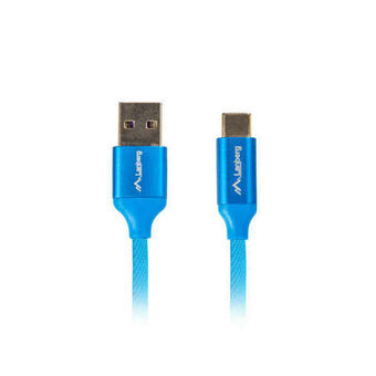 USB A til USB C-kabel Lanberg CA-USBO-22CU-0005-BL Blå Quick Charge 3.0 50 cm