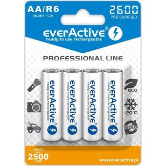 Genopladelige batterier EverActive EVHRL6-2600 2500 mAh 1,2 V