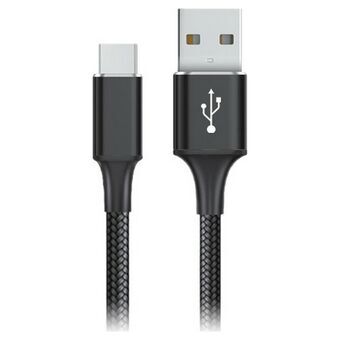 USB A til USB C-kabel Goms Sort 1 m