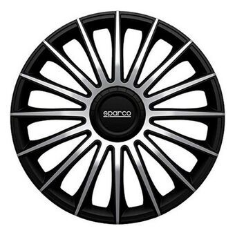 Hjulkapsel Sparco Torino CS5 Sort Sølvfarvet 15" (4 uds)