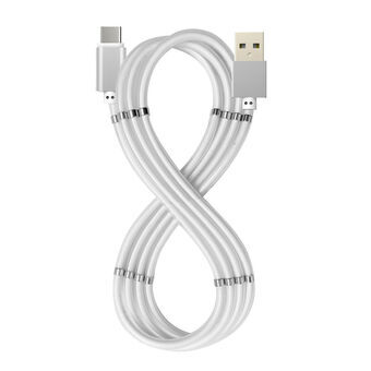USB A til USB C-kabel Celly USBUSBCMAGWH Hvid 1 m