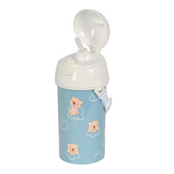 Flaske med låg og sugerør Safta Baby bear Blå PVC 500 ml