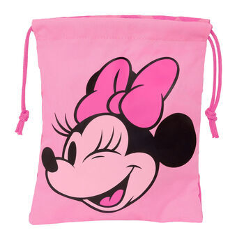 Madkasse med tilbehør Minnie Mouse Loving 20 x 25 x 1 cm sæk (sack) Pink