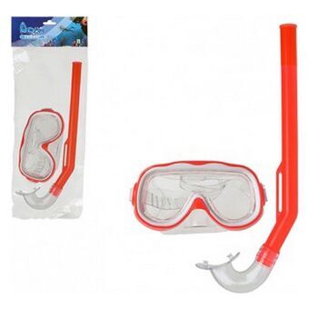 Snorkel beskyttelsesbriller og rør til børn 119117 Rød
