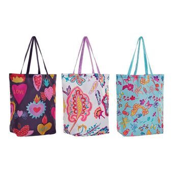 Taske til multibrug DKD Home Decor Floral Multifarvet Polyester (3 pcs) (43 x 15 x 66 cm)