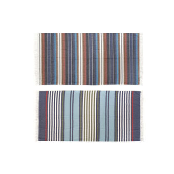 Håndklæde Sarong DKD Home Decor Brun Polyester Bomuld Marineblå (90 x 170 x 1 cm) (2 enheder)