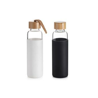 Flaske DKD Home Decor Sort Hvid Bambus (6,6 x 6,6 x 23 cm) (2 enheder)