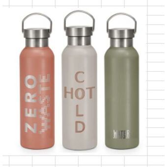 Flaske DKD Home Decor Pink Rustfrit stål Grøn (7 x 7 x 24 cm) (3 enheder)