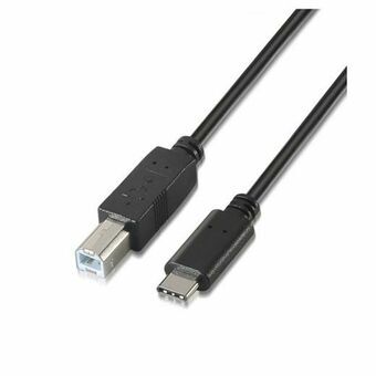 USB C til USB B-kabel Aisens A107-0053 1 m Sort