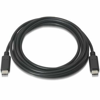 USB-C-kabel til USB Aisens A107-0056 Sort 1 m