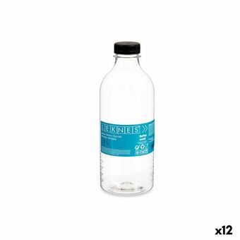 Flaske Sort Gennemsigtig Plastik 1 L 8,3 x 23 x 8,3 cm (12 enheder)