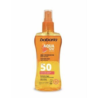 Krop solcreme spray Babaria Solar Aqua UV Spf 50 (200 ml)