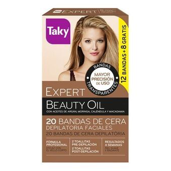 Cera Depilatória Facial Beauty Oil Taky (20 pcs) (20 enheder) (12 enheder)