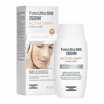 Solcreme til ansigtet Isdin Foto Ultra 100 Active Unify Anti-plet behandling Spf 50+ (50 ml)