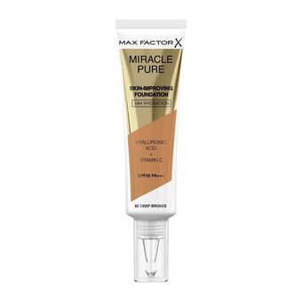 Cremet Make Up Foundation Max Factor Miracle Pure Nº 82 Deep bronze Spf 30 30 ml