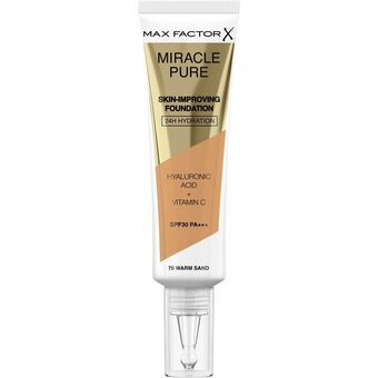 Flydende makeup foundation Max Factor Miracle Pure 70-warm sand SPF 30 (30 ml)
