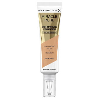 Cremet Make Up Foundation Max Factor Miracle Pure Nº 45 Warm almond Spf 30 30 ml