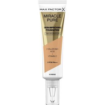 Flydende makeup foundation Max Factor Miracle Pure 55-beige SPF 30 (30 ml)