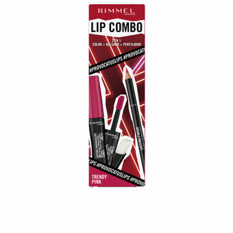 Makeup Sæt Rimmel London Lip Combo 3 Dele Trendy Pink
