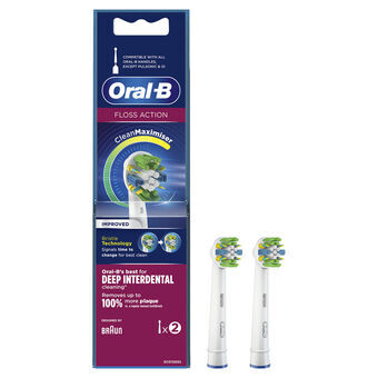 Tandbørstehoved Oral-B Floss Action Hvid 2 enheder