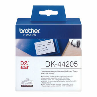 Printer labels Brother DK44205 62 mm x 15,24 m Hvid Sort/Hvid (2 enheder)