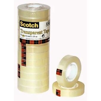 Selvklæbende bånd Scotch Gennemsigtig (12 x 33 mm) (12 enheder)