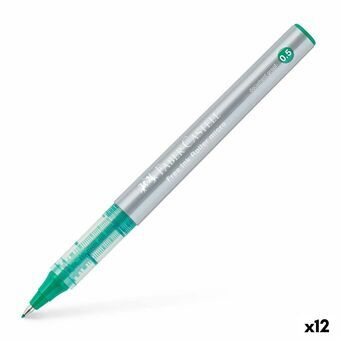 Pen med flydende blæk Faber-Castell Roller Free Ink Grøn (12 enheder)