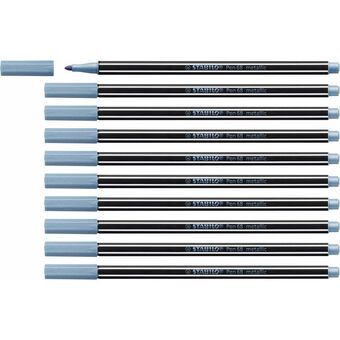 Markør Stabilo Pen 68 metallic Blå 10 enheder