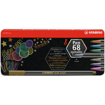 Sæt med Fiberpenne Stabilo Pen 68 Metallic 8 Dele Multifarvet